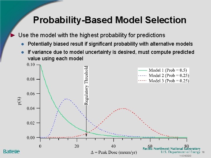 Probability-Based Model Selection Use the model with the highest probability for predictions l Potentially