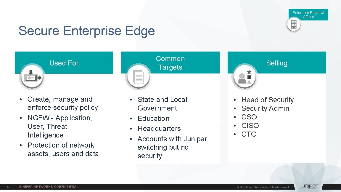 Enterprise Regional Offices Secure Enterprise Edge Used For • Create, manage and enforce security