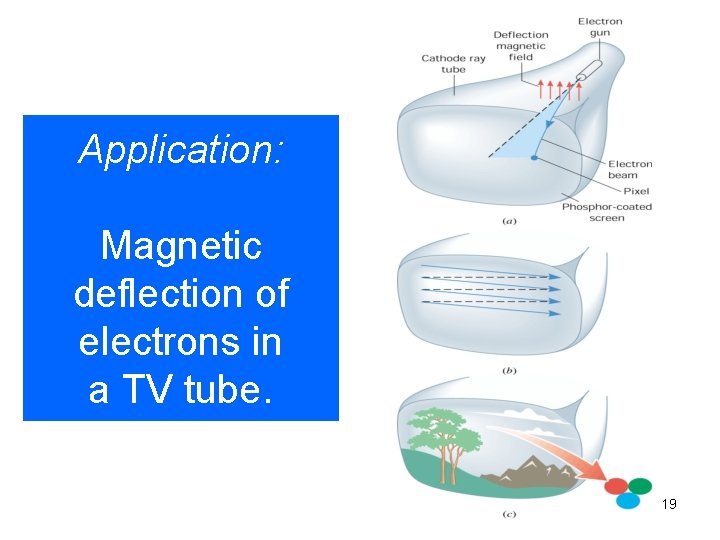 Application: Magnetic deflection of electrons in a TV tube. 19 