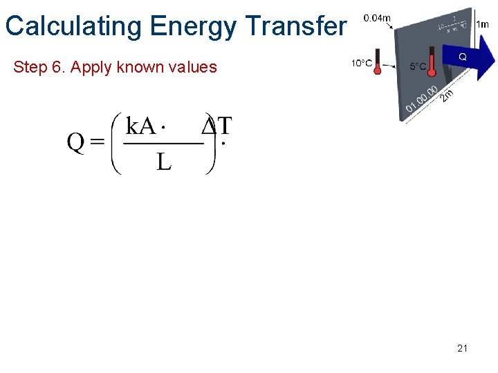 Calculating Energy Transfer Step 6. Apply known values 21 