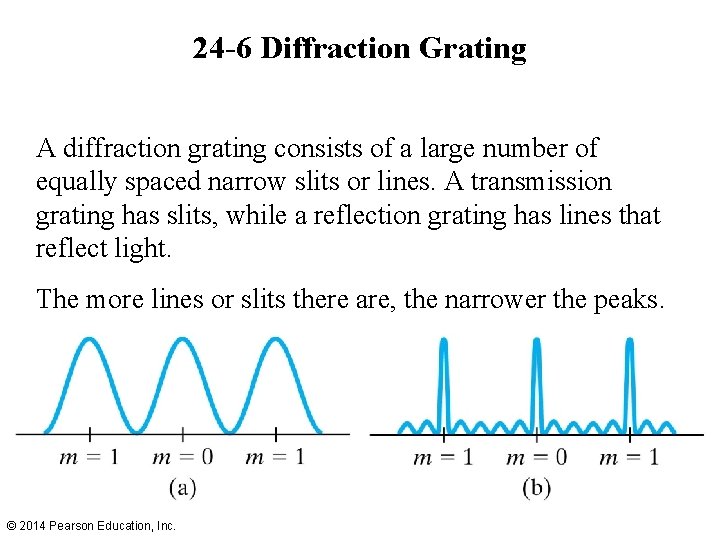 24 -6 Diffraction Grating A diffraction grating consists of a large number of equally