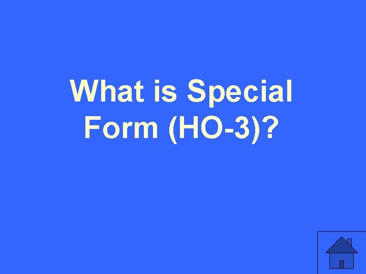 What is Special Form (HO-3)? 