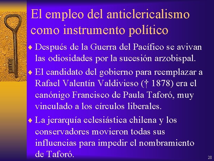 El empleo del anticlericalismo como instrumento político ¨ Después de la Guerra del Pacífico