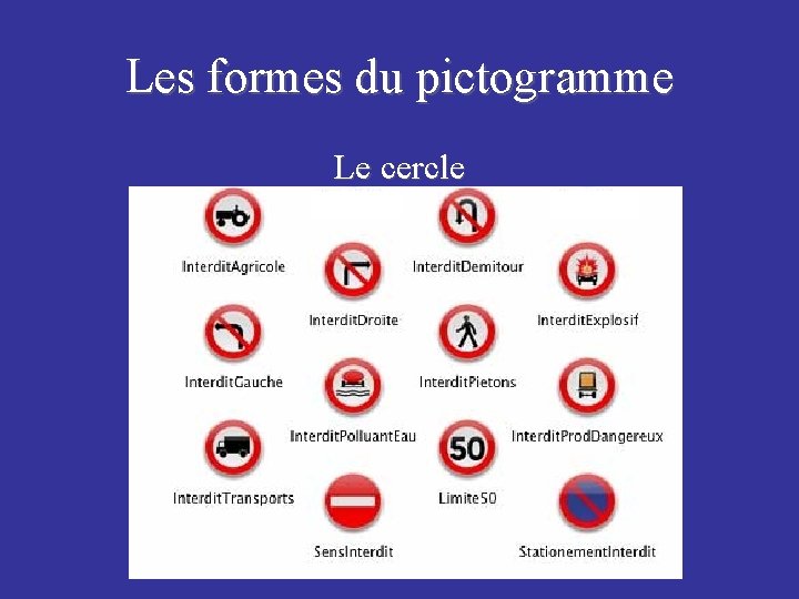 Les formes du pictogramme Le cercle 