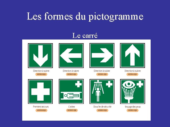 Les formes du pictogramme Le carré 