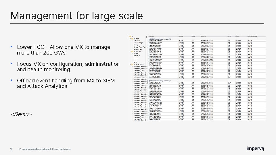 Management for large scale • Lower TCO - Allow one MX to manage more Management for large scale • Lower TCO - Allow one MX to manage more