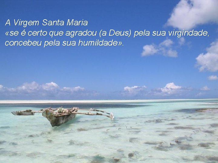 A Virgem Santa Maria «se é certo que agradou (a Deus) pela sua virgindade,