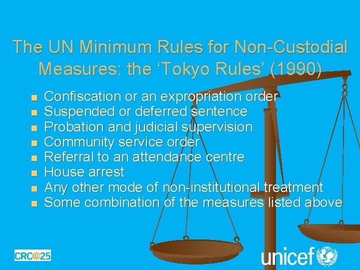 The UN Minimum Rules for Non-Custodial Measures: the ‘Tokyo Rules’ (1990) n n n