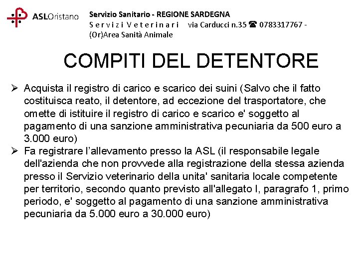 Servizio Sanitario - REGIONE SARDEGNA S e r v i z i V e