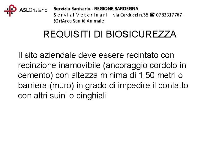 Servizio Sanitario - REGIONE SARDEGNA S e r v i z i V e