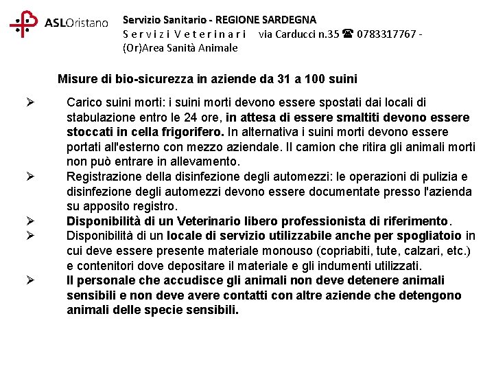 Servizio Sanitario - REGIONE SARDEGNA S e r v i z i V e