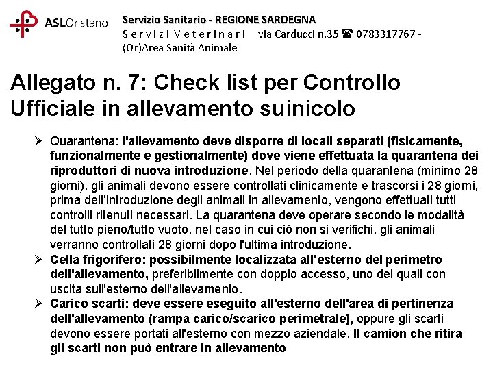 Servizio Sanitario - REGIONE SARDEGNA S e r v i z i V e