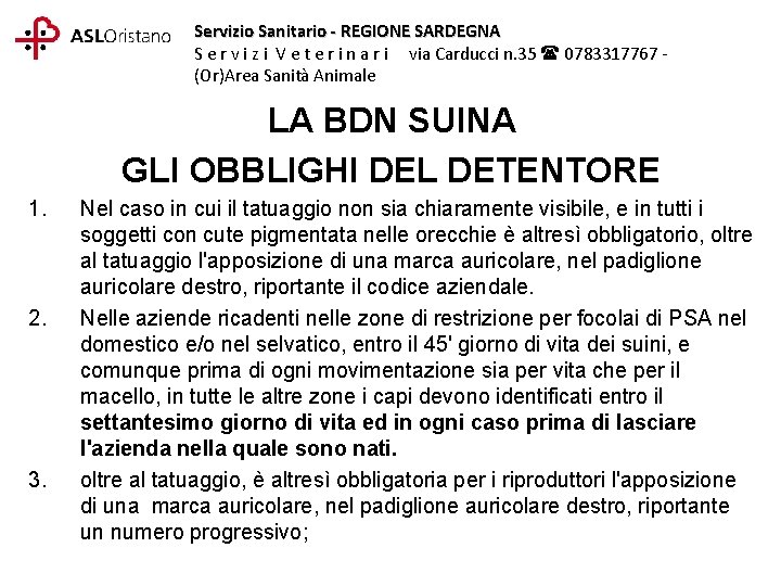 Servizio Sanitario - REGIONE SARDEGNA S e r v i z i V e