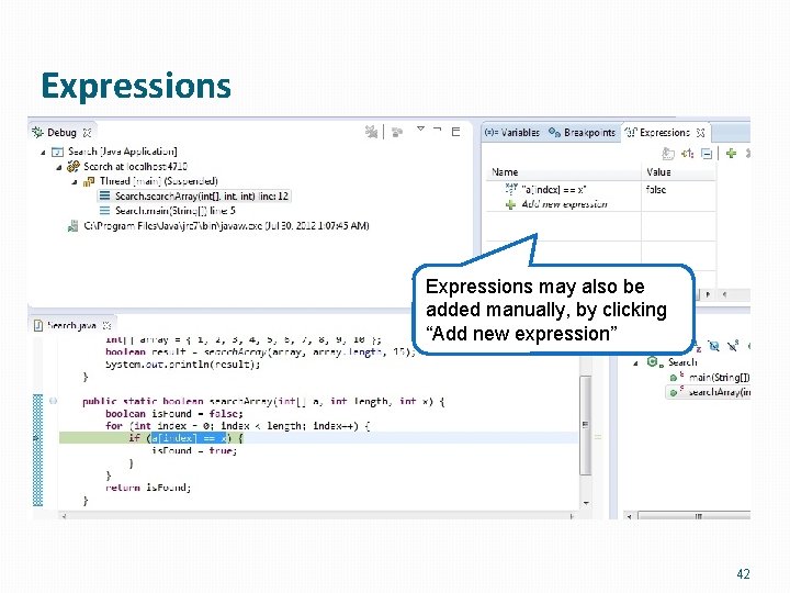 Expressions may also be added manually, by clicking “Add new expression” 42 