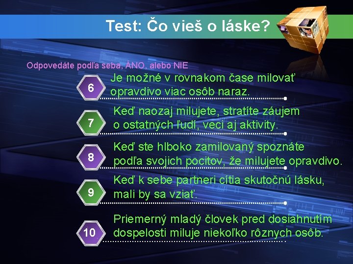 Test: Čo vieš o láske? Odpovedáte podľa seba, ÁNO, alebo NIE 6 Je možné