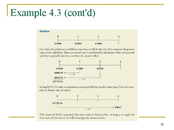 Example 4. 3 (cont'd) 38 