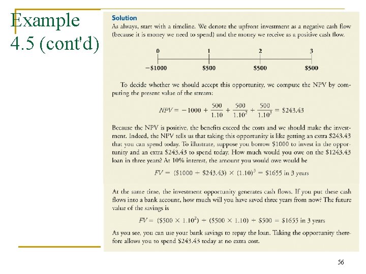 Example 4. 5 (cont'd) 56 