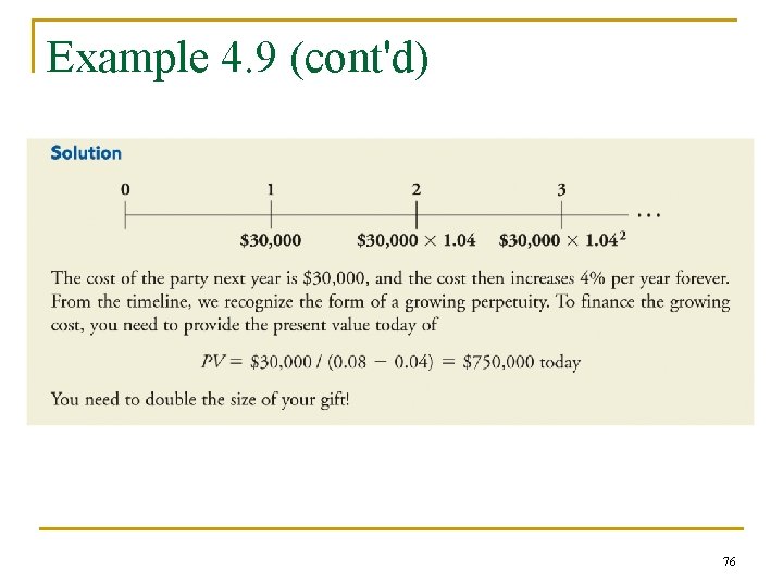 Example 4. 9 (cont'd) 76 