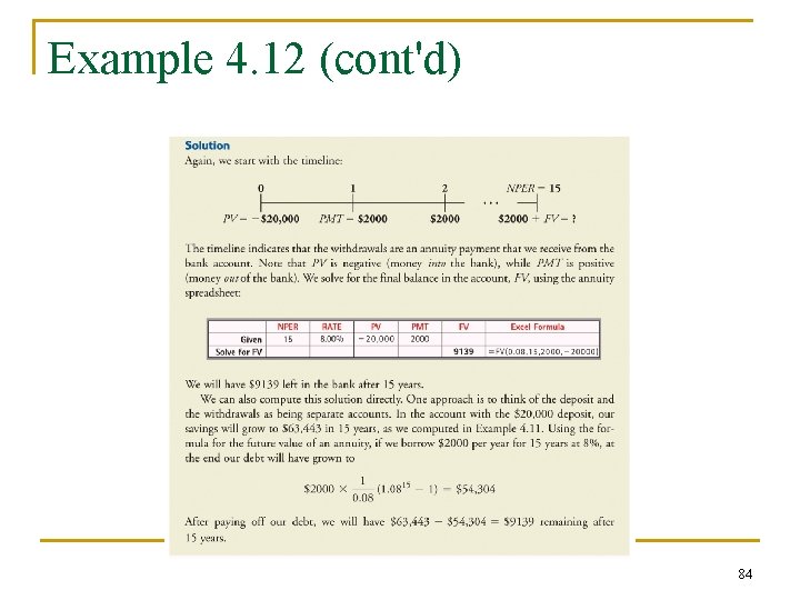 Example 4. 12 (cont'd) 84 
