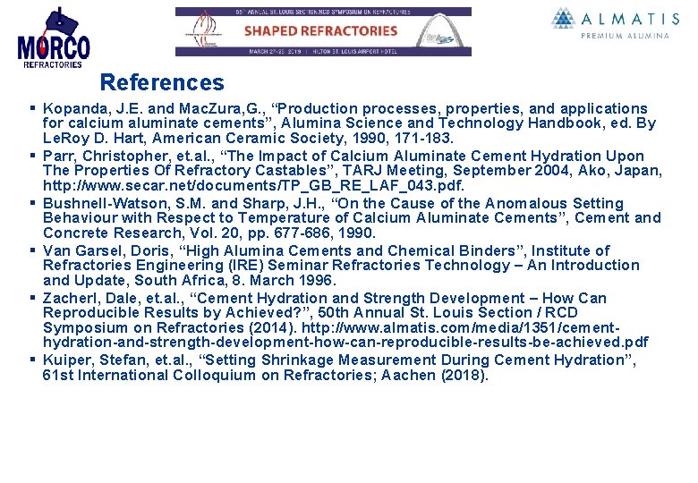 References § Kopanda, J. E. and Mac. Zura, G. , “Production processes, properties, and