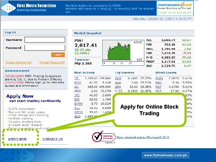 Apply for Online Stock Trading 