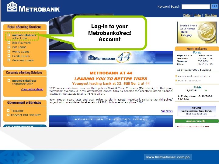 Log-in to your Metrobankdirect Account 
