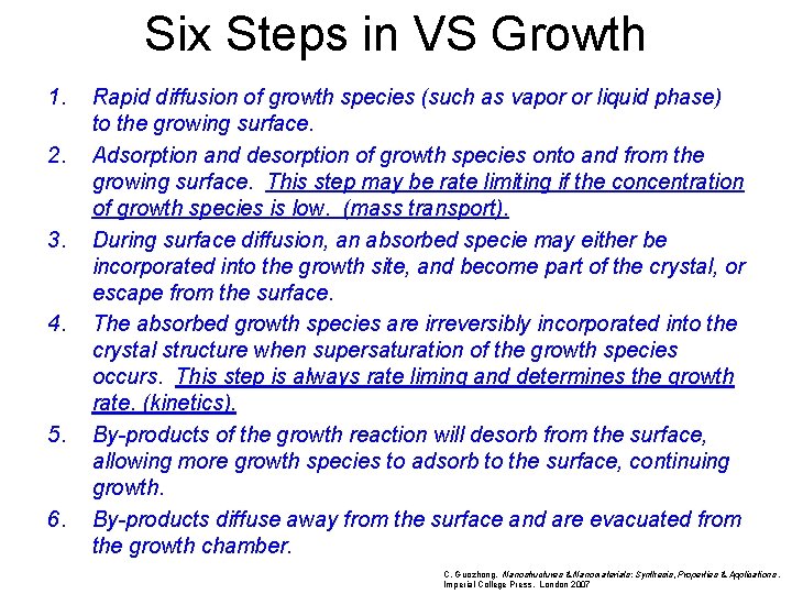 Six Steps in VS Growth 1. 2. 3. 4. 5. 6. Rapid diffusion of