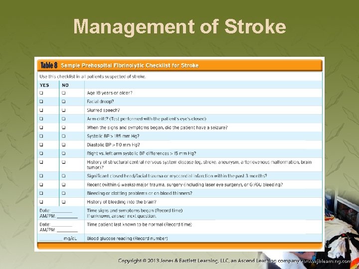 Management of Stroke 