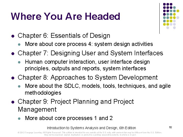 Where You Are Headed l Chapter 6: Essentials of Design l l Chapter 7: