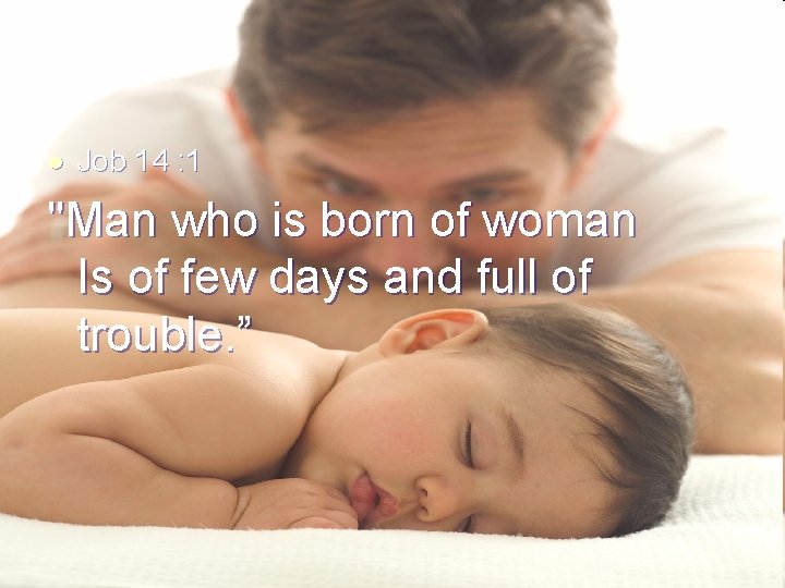 l Job 14 : 1 "Man who is born of woman Is of few