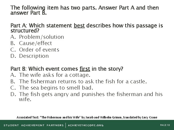 The following item has two parts. Answer Part A and then answer Part B.