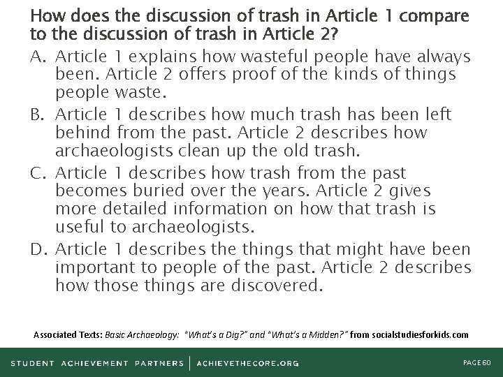 How does the discussion of trash in Article 1 compare to the discussion of
