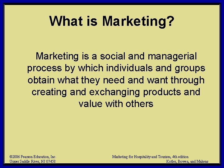 What is Marketing? Marketing is a social and managerial process by which individuals and