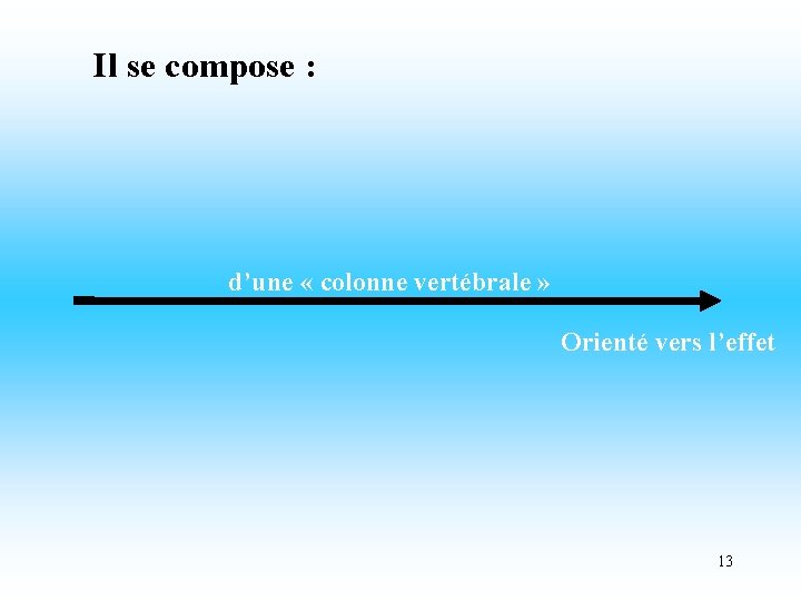 Il se compose : d’une « colonne vertébrale » Orienté vers l’effet 13 