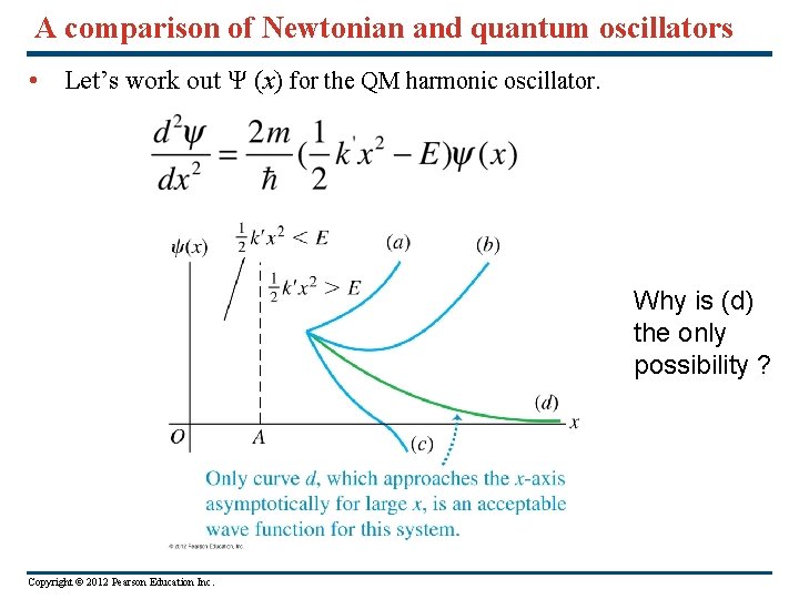 A comparison of Newtonian and quantum oscillators • Let’s work out Ψ (x) for