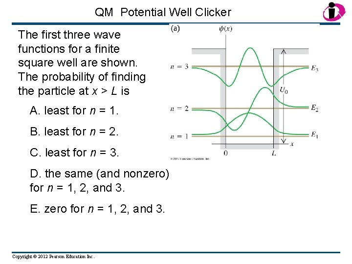 QM Potential Well Clicker The first three wave functions for a finite square well
