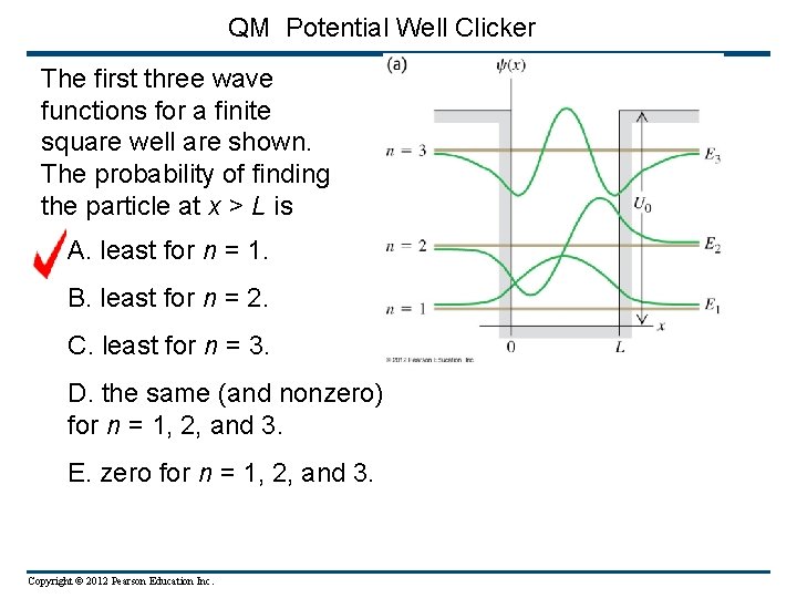 QM Potential Well Clicker The first three wave functions for a finite square well