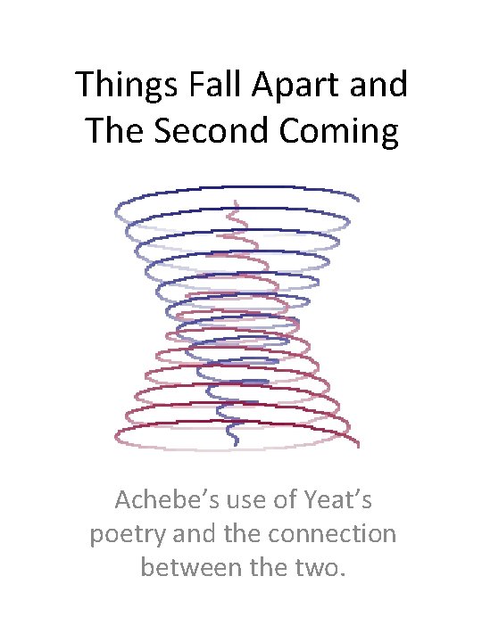 Things Fall Apart and The Second Coming Achebe’s use of Yeat’s poetry and the