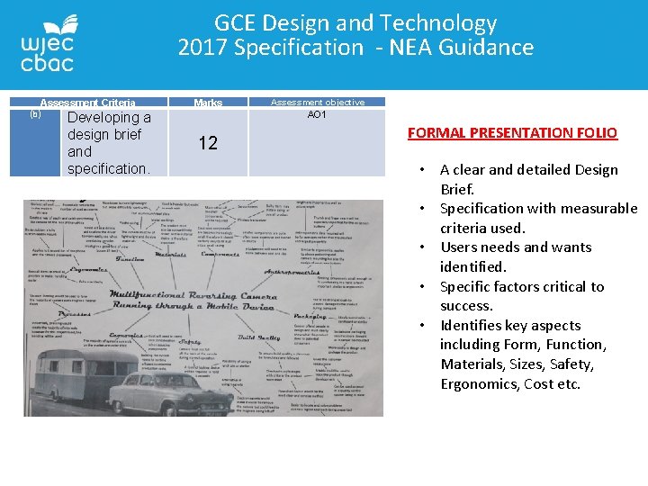 GCE Design and Technology 2017 Specification - NEA Guidance Assessment Criteria (b) Developing a
