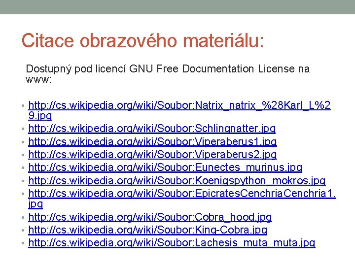 Citace obrazového materiálu: Dostupný pod licencí GNU Free Documentation License na www: • http: