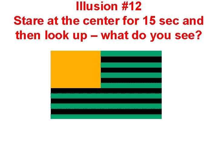 Illusion #12 Stare at the center for 15 sec and then look up –