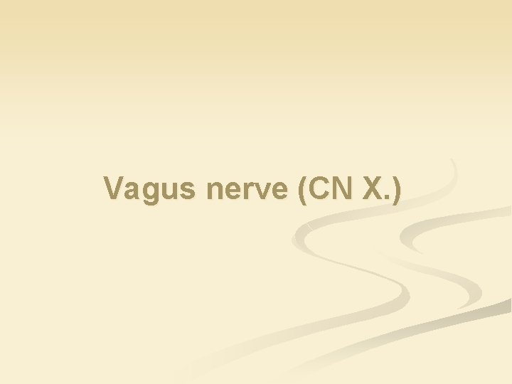 Vagus nerve (CN X. ) 