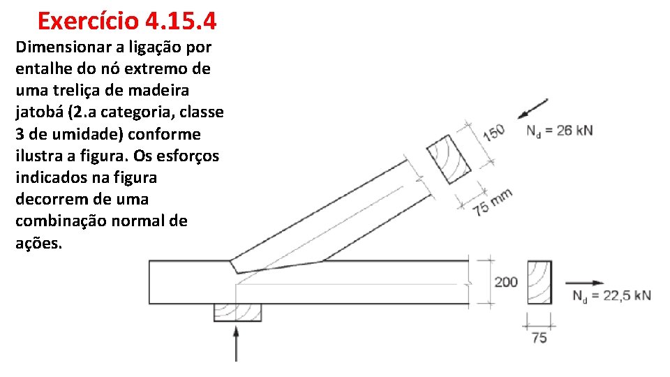 Exercício 4. 15. 4 Dimensionar a ligação por entalhe do nó extremo de uma