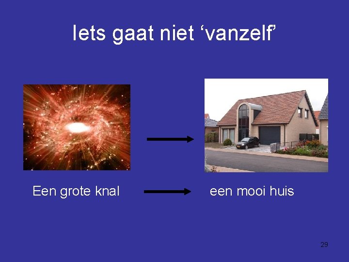 Iets gaat niet ‘vanzelf’ Een grote knal een mooi huis 29 