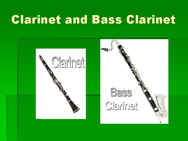 Clarinet and Bass Clarinet 