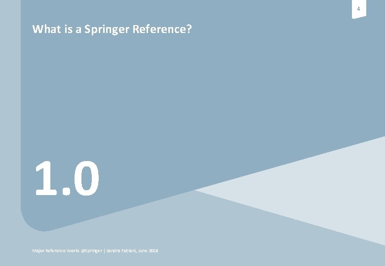 4 What is a Springer Reference? 1. 0 Major Reference Works @Springer | Sandra