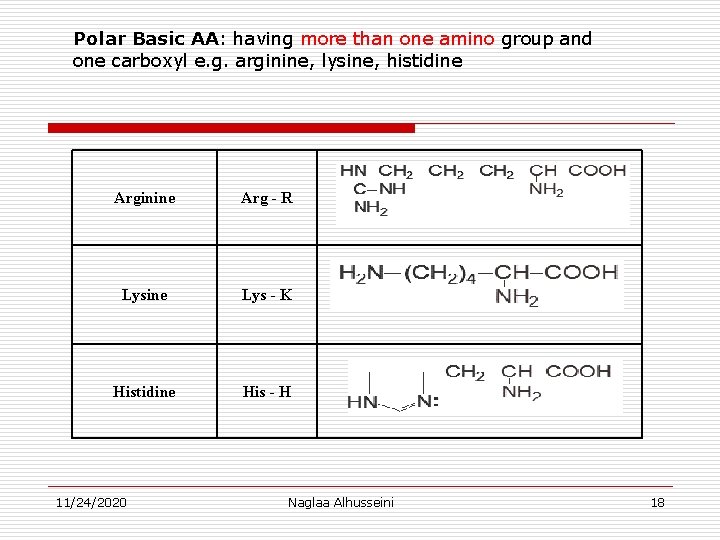 Polar Basic AA: having more than one amino group and one carboxyl e. g.