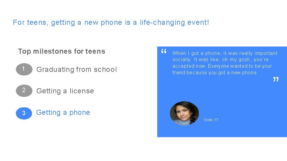 For teens, getting a new phone is a life-changing event! 1 Graduating from school