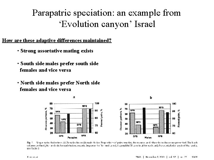 Parapatric speciation: an example from ‘Evolution canyon’ Israel How are these adaptive differences maintained?