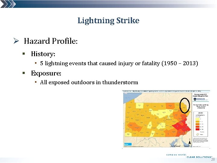 Lightning Strike Ø Hazard Profile: § History: • 5 lightning events that caused injury